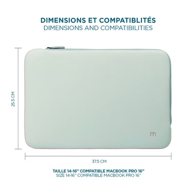 Custodia in neoprene per computer portatile da 14-16'', borsa pochette protettiva per PC/Notebook/Ultrabook fino a 16'', Laptop Sleeve 15.6'', grigio/rosa