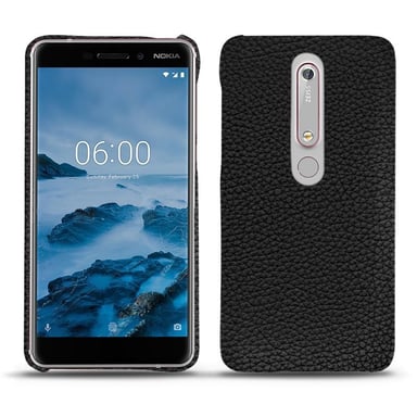 Funda de piel Nokia 6 (2018) - Backcover - Negro - Piel granulada