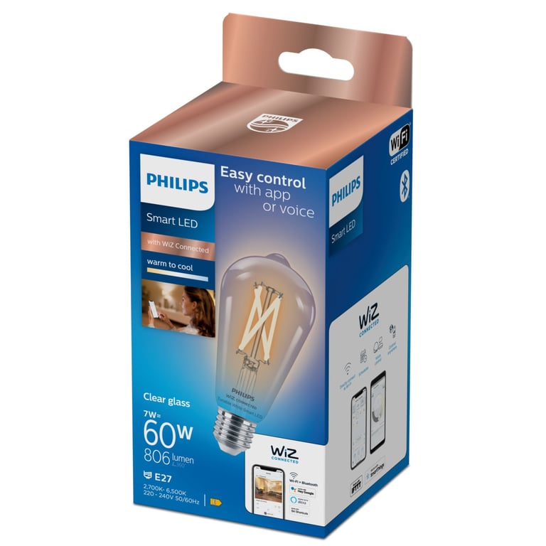 Philips 8719514372245 éclairage intelligent Ampoule intelligente Transparent - Neuf