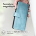 imoshion Étui de téléphone portefeuille Luxe pour iPhone 14 Plus - Bleu clair