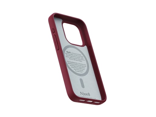 Njord byELEMENTS Custodia MagSafe in pelle scamosciata per iPhone 15 Pro, rosso Apple iPhone 15 Pro