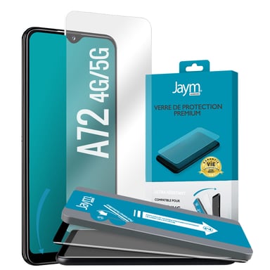 JAYM - Verre de Protection Premium pour Samsung Galaxy A72 5G - Plat 2.5D - Garanti à Vie Renforcé 9H Ultra Résistant Qualité supérieure Asahi - Applicateur sur Mesure Inclus