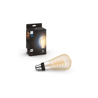 Ampoule connectée Philips Hue White Ambiance B22 Filament Edison 7W Transparent
