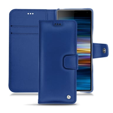 Housse cuir Sony Xperia 10 -  - Bleu - Cuir lisse