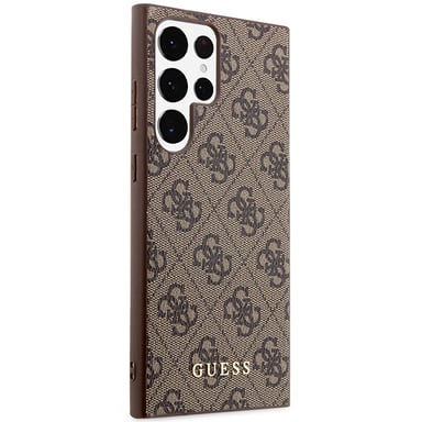 Funda Guess 4G Metal Gold Logo para Samsung Galaxy S23 Ultra, marrón