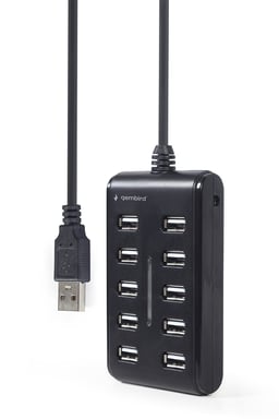 Gembird UHB-U2P10P-01 hub & concentrateur USB 2.0 Type-A Noir