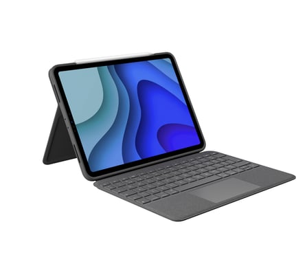 Logitech Folio Touch QWERTY Smart Connector Gris - Neuf