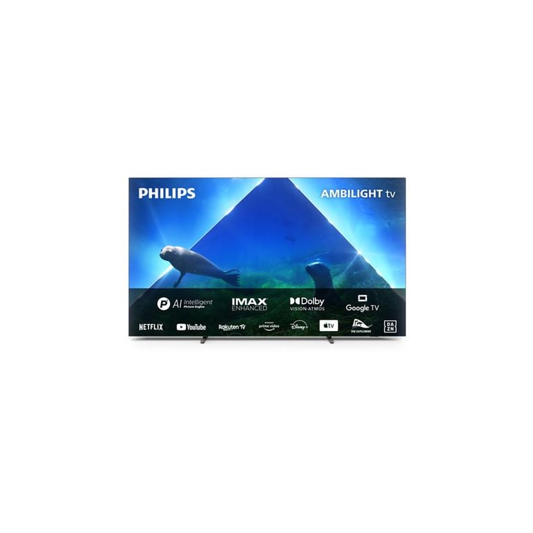 TV OLED Philips 77OLED848 194 cm Ambilight 4K UHD 120HZ Smart TV 2023  Chrome satiné - Philips