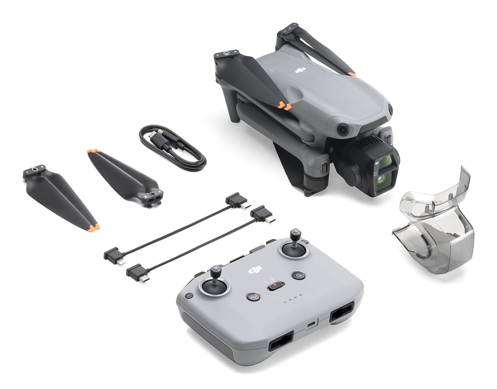 DJI Air 3s RC-N3 4 rotors Quadcoptère 50 MP 3840 x 2160 pixels 4276 mAh Gris - Neuf