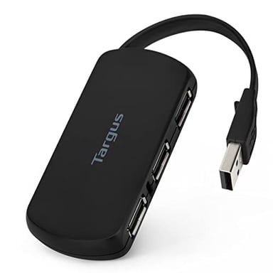 Targus Hub USB 2.0 à 4 ports USB, Adaptateur USB compatible avec Windows, MacOS et Chrome OS