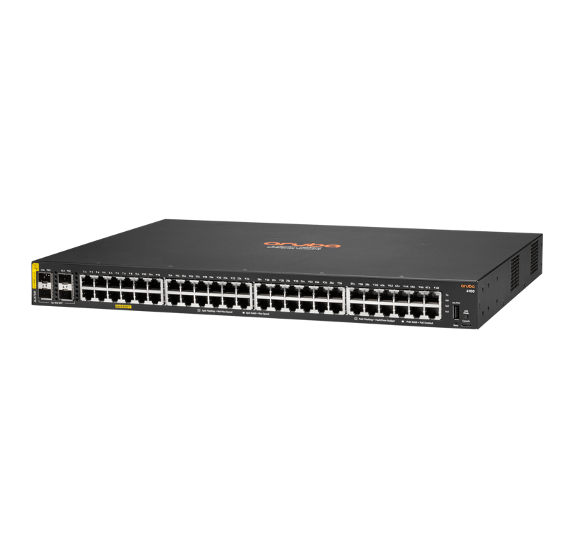 HPE Aruba Networking CX 6100 48G Class4 PoE 4SFP+ Géré L3 Gigabit Ethernet 101001000 Connexion Ethernet supportant 'alimentation via ce port PoE 1U Neuf - vue 2