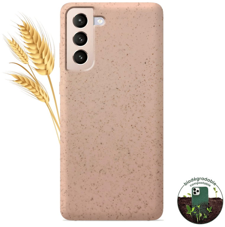 Coque silicone unie compatible Biodégradable Rose Samsung Galaxy S21