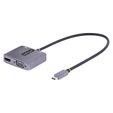 StarTech.com Adaptateur USB C vers HDMI VGA avec Sortie Audio 3,5 - Adaptateur Multiport USB C - Adaptateur USB Type-C, 4K 60Hz HDR, 100W PD 3.0 - Adaptateur Vidéo Compatible TB3/4 - Adaptateur de Voyage - Neuf