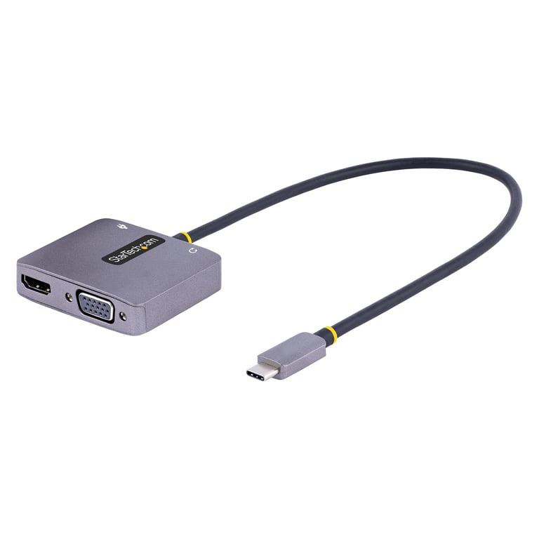 StarTech.com Adaptateur USB C vers HDMI VGA avec Sortie Audio 3 5 Adaptateur Multiport USB C Adaptateur USB Type C 4K 60Hz HDR PD 3.0 Adaptateur Vidéo Compatible TB34 Adaptateur de Voyage Neuf