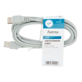Hama 00200906 Cavo USB 3 m USB 2.0 USB A Grigio