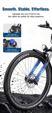 Bicicleta Eléctrica ONESPORT OT05 - Ruedas 27.5'' Motor 250W Batería 36V18.2Ah Autonomía 60KM - Gris