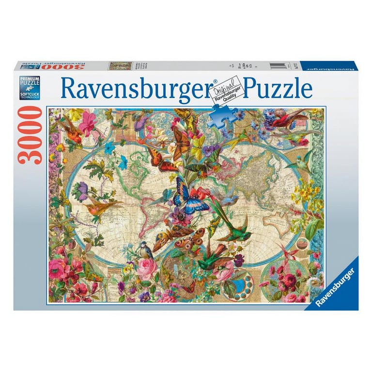 Puzzle 3000 pièces : Carte de la flore et de la faune Ravensburger France - vue 3