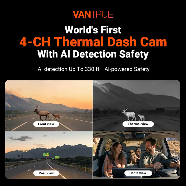 Dashcam Vantrue Pilot 2 Full System Lentille thermique 2K - vue 3