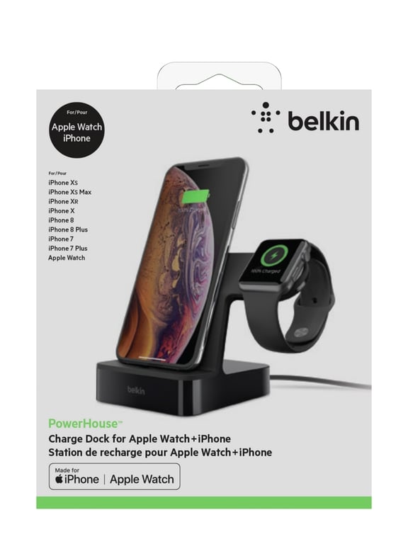 Belkin PowerHouse Smartphone, Montre Noir Secteur Recharge sans fil Intérieure