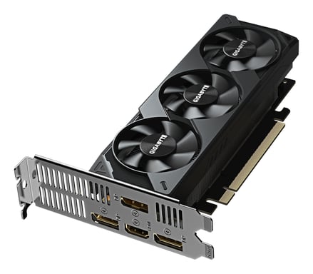 GIGABYTE GeForce RTX 5060 OC Low Profile 8G Tarjeta Gráfica - 8GB GDDR7, 128bit, PCI-E 5.0, 2512 MHz Frecuencia del núcleo, 3 x DisplayPort, 1 x HDMI, GV-N5060OC-8GL