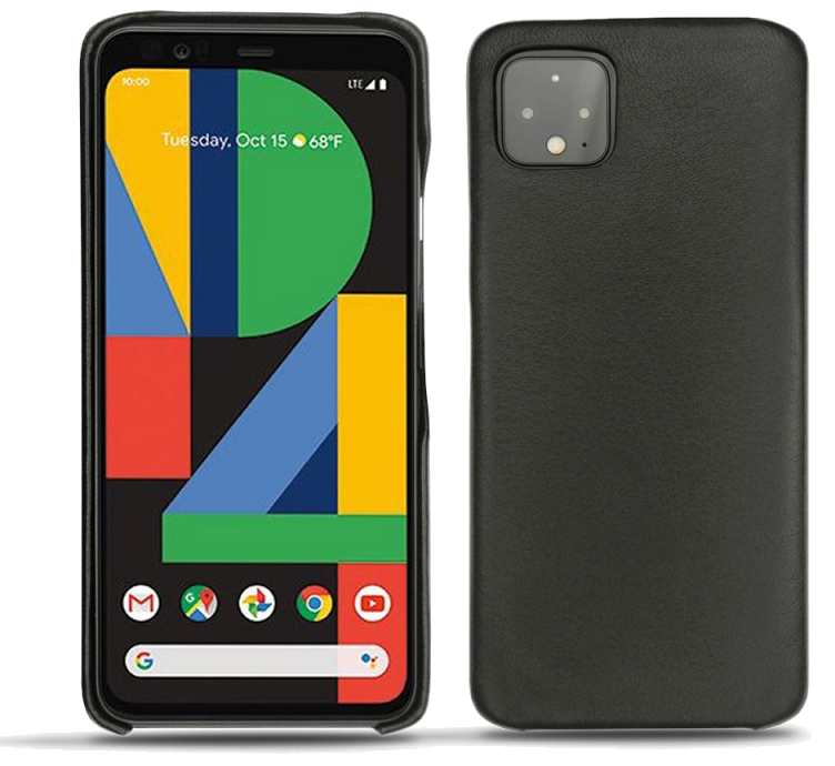 Coque cuir Google Pixel 4 - Coque arrièreNoir