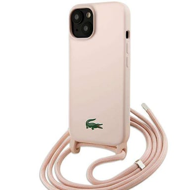 Étui Lacoste pour iPhone 15 6.1'' rose étui rigide Silicone Cord