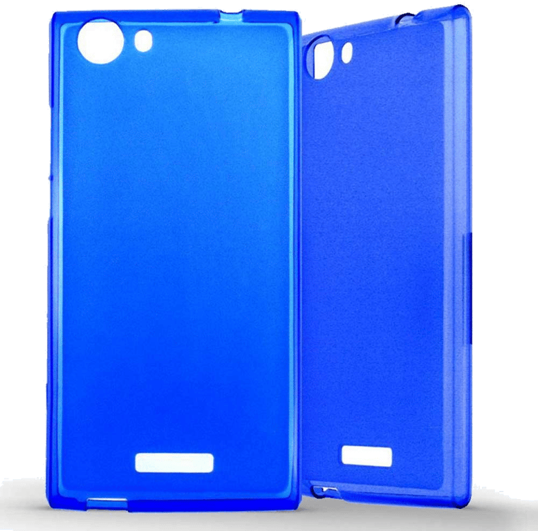 Coque silicone unie compatible Givré Bleu Wiko Ridge 4G