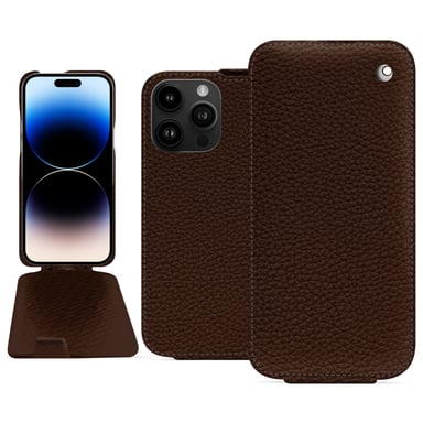 Housse cuir Apple iPhone 15 Pro Max -  - Marron - Cuir grainé