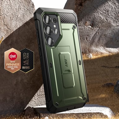 Supcase Carcasa para Samsung Galaxy S25 Ultra Caballete antichoque Verde oscuro
