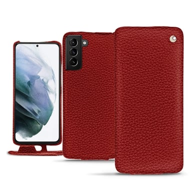 Housse cuir Samsung Galaxy S21+ - Rabat vertical - Rouge - Cuir grainé