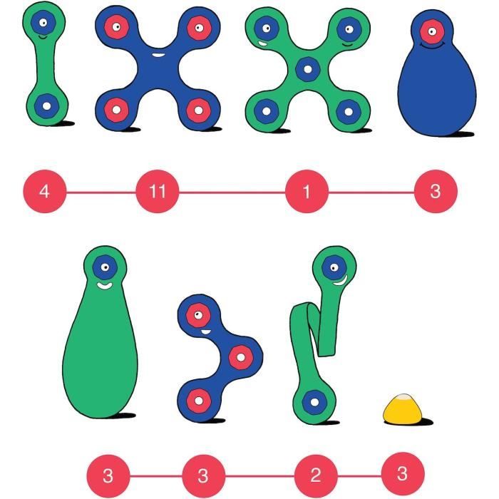 Crew Pack CLIXO - Bleu/Vert - Jeu de Construction magnétique, Flexible, Durable et imaginatif - 30 pieces - Des 4 ans - Neuf