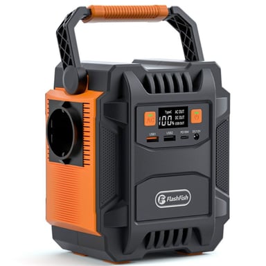 Stazione di alimentazione portatile Flashfish A201, potenza 200 W, capacità 172,8 Wh, batteria agli ioni di litio.