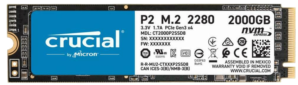 Crucial P2 M.2 2000 Go PCI Express 3.0 NVMe