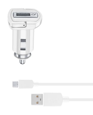 Cellularline USB Car Charger Kit 2A - Micro USB - Huawei, Xiaomi, Wiko, Asus and other smartphone