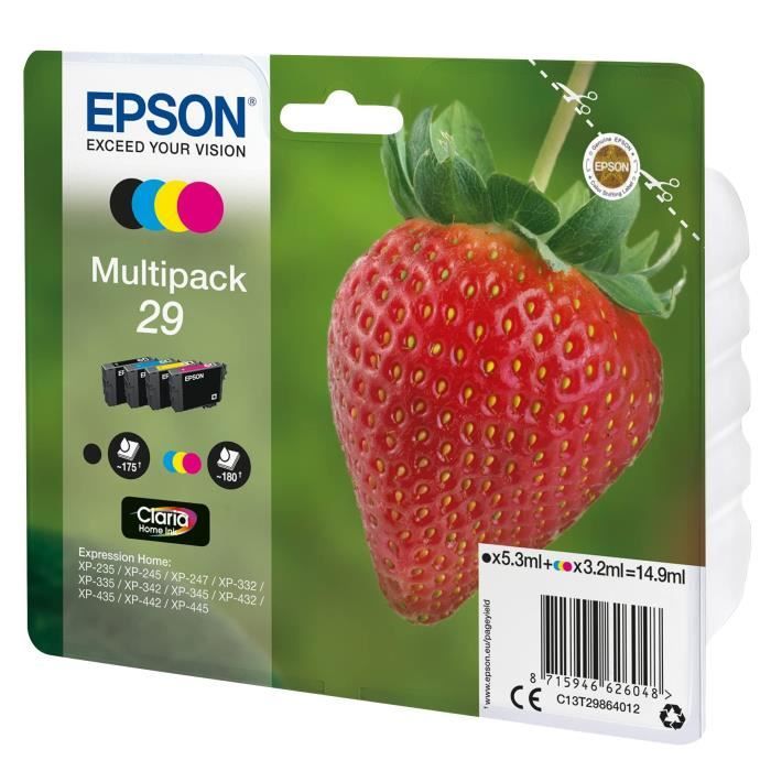 EPSON T2986 CARTOUCHE D'ENCRE (29) BK/C/M/Y Multipack - C13T29864022 - Neuf