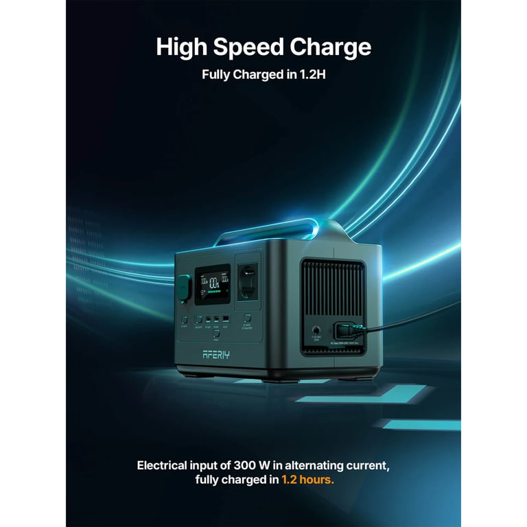 AFERIY AF P040 Station d'énergie portable 256 Wh batterie LiFePO4 – – charge rapide en 1 2 heure – UPS – solaire – pour camping et extérieur Neuf - vue 2