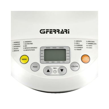 Panificadora G3 Ferrari G10078 Inox y blanco