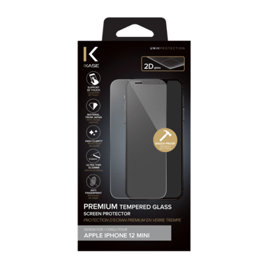 Protezione dello schermo in vetro temperato premium per Apple iPhone 12 mini, trasparente