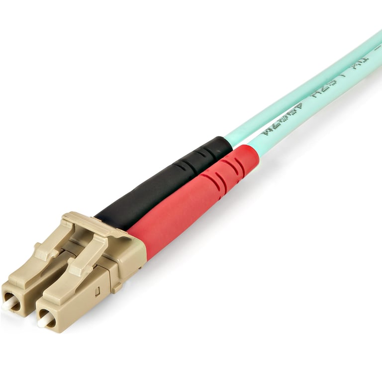 StarTech.com Cavo in fibra ottica multimodale da LC/UPC a LC/UPC OM4 da 1 m, Zipcord 50/125µm LOMMF/VCSEL, reti 100G, bassa perdita di inserzione, cavo patch in fibra LSZH