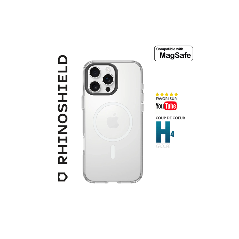 RHINOSHIELD  Coque pour iPhone 16 Pro Max Compatible MagSafe et Charge Sans Fil Transparent