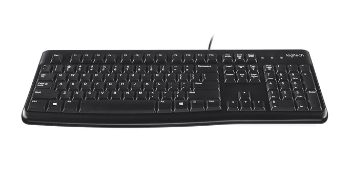 Logitech K120 Corded Keyboard teclado USB ratón incluido AZERTY Francés Negro