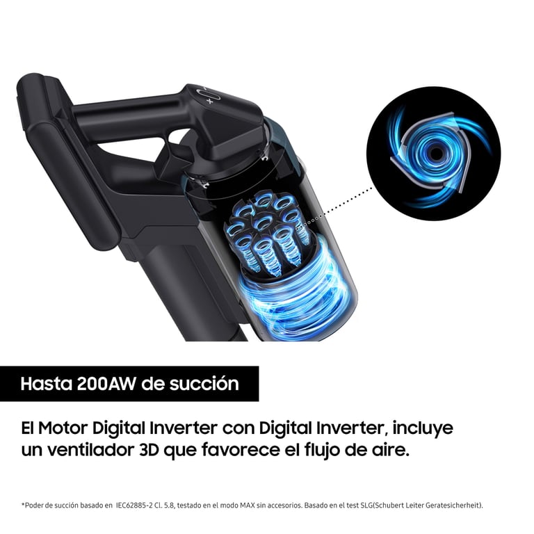 Samsung VS20B75ADR5 Aspirateur balai Batterie Sec HEPA Sans sac 0,8 L 550 W Noir, Gris - Neuf