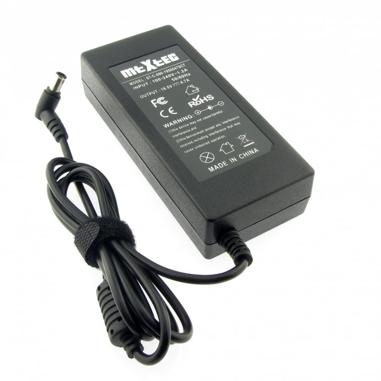 Charger (Power Supply), 19.5V, 4.7A for SONY Vaio VPC-SB3C5E, Connector 6.0  x 4.4 mm round - MTXtec