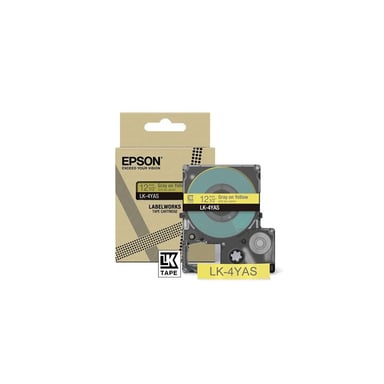 Cartucho de tinta Epson LK 4YAS para LabelWorks LW C410 y LW C610 Gris sobre amarillo