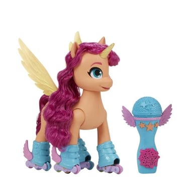My Little Pony Sunny Starscout canta sui pattini, giocattolo telecomandato da 22,5 cm, 50 reazioni, luci e musica