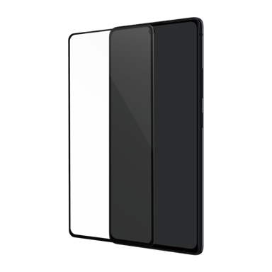 Protector de pantalla de vidrio templado (100% de cobertura de superficie) para Samsung Galaxy S10 Lite, Negro.
