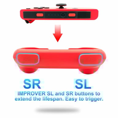 Manette Joy-Con pour Nintendo Switch Rouge/Bleu, paquet de 2