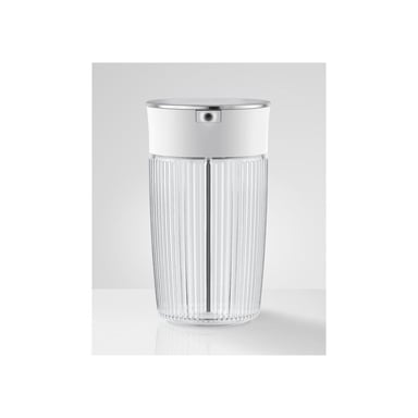 Carafe à lait JURA 24313 0,5 L verre strié couvercle inox pivotant 2 adaptateurs silicone Blanc