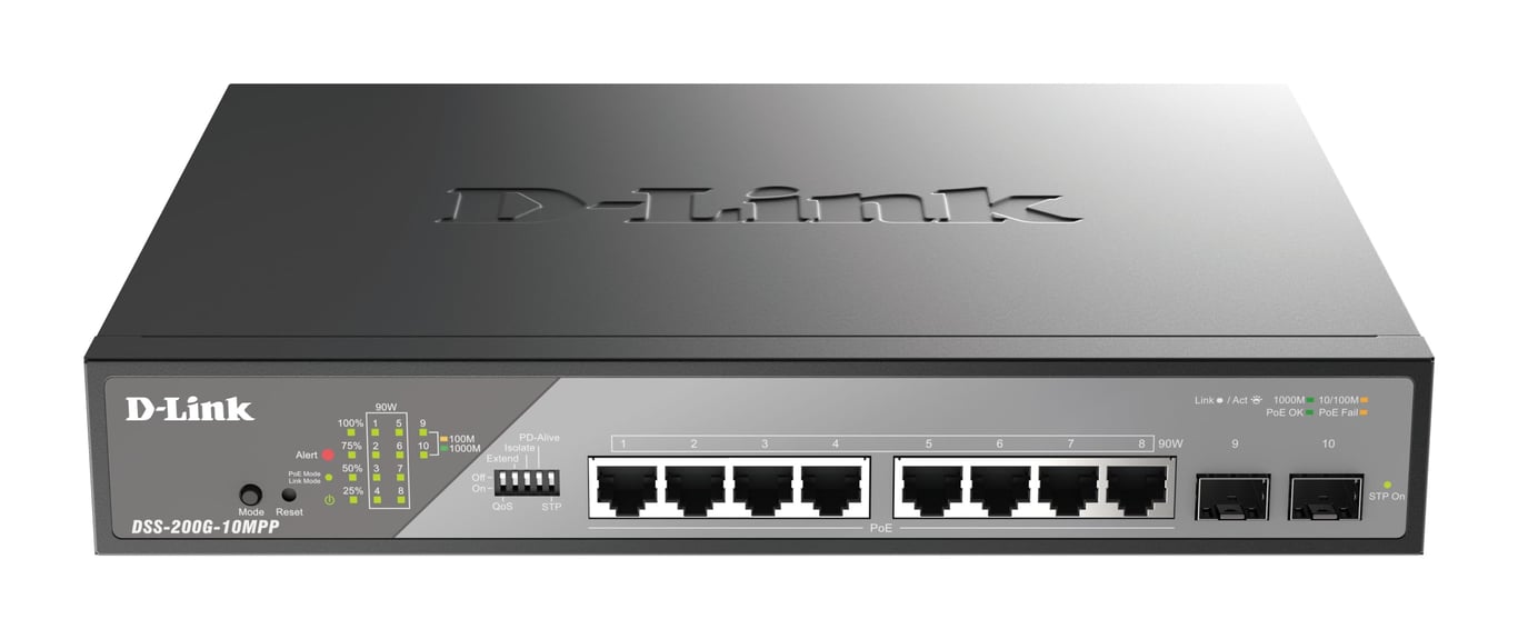 D Link 10 PORT DESKTOP GIGABIT POE - vue 2