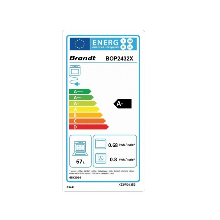 BRANDT Four encastrable multifonction pyrolyse BOP2432X - vue 7